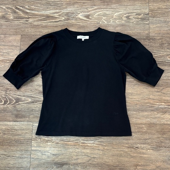 Frame Black Puff Sleeve T-Shirt Women's Size Small The Frankie Capsule Wardrobe - Picture 1 of 10
